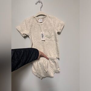 little one shop Beige Kids Matching Set